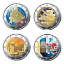 Lot 4 x 2 Euro 2025 colorisées