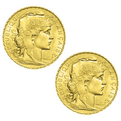Lot 2 x 20 Francs Or Marianne IIIe République