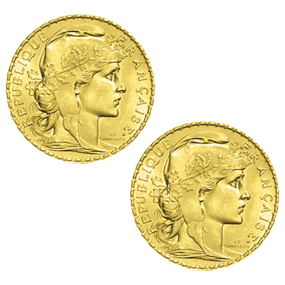 Lot 2 x 20 Francs Or Marianne IIIe République