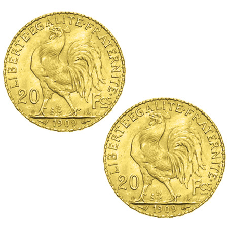 Lot 2 x 20 Francs Or Marianne IIIe République (2)