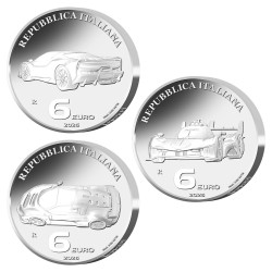 Lot 3 x 6 Euro Argent  Italie BE 2026 - Triptyque Ferrari (2)