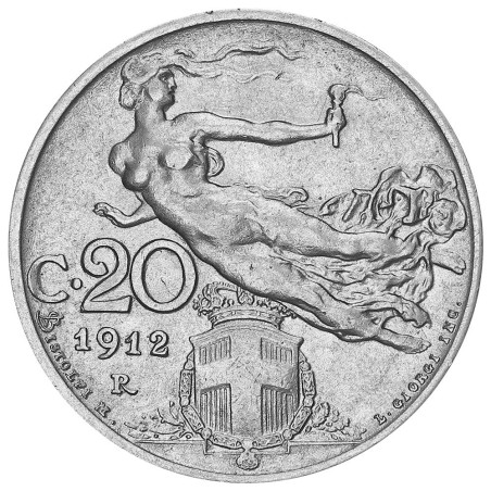 20 Centimes  Italie 1908-1913 - Victor Emmanuel III (2)