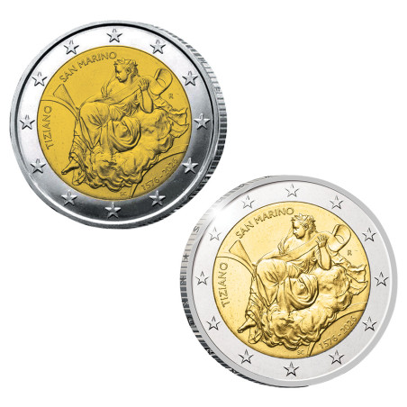 Lot 2 x 2 Euro Saint-Marin BE/BU 2026