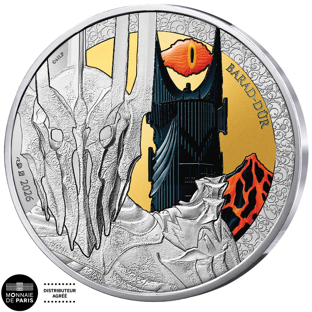 50 Euro Argent France 2026 colorisées - Sauron et le Mordor