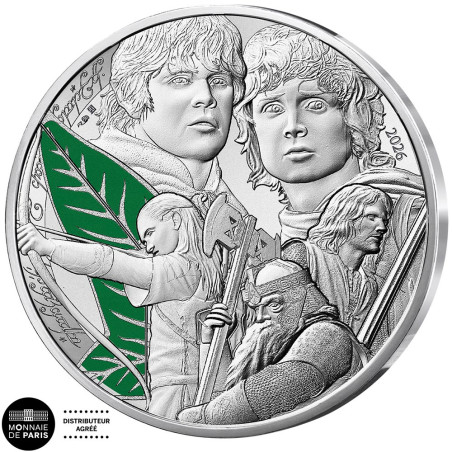 100 Euro Argent France 2026 colorisée - La feuille de la Lórien