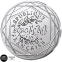 100 Euro Argent France 2026 colorisée - La feuille de la Lórien (3)