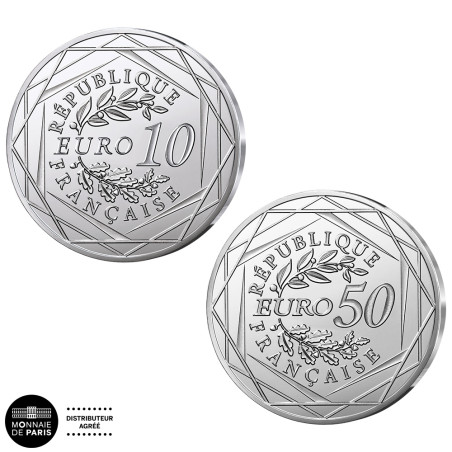 Lot 9 x 10 Euro et 2 x 50 Euro Argent France 2026 colorisées + le coffret (3)