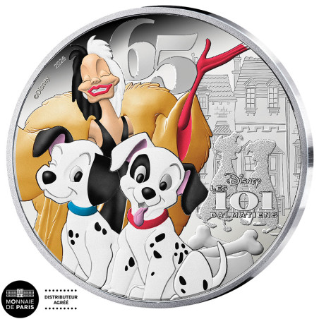 10 Euro Argent France BE 2026 colorisées - Les 101 Dalmatiens