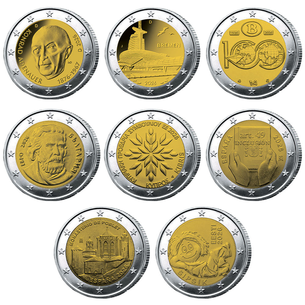 Lot 22 x 2 Euro Commémoratives 2026