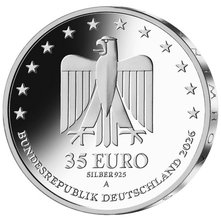 35 Euro Argent Allemagne  BU 2026 colorisée - Chemin de fer suspendu de Wuppertal (3)