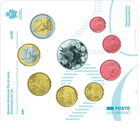 Série Saint-Marin BU 2026 + 5 Euro Argent - Abeilles (4)