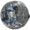 5 Dollars Argent 2026 colorisée - Chevalier de Jérusalem Haut-relief