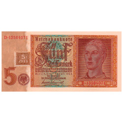 5 Reichsmark 1948 - “Mark à vignette” de la zone soviétique