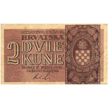 2 Kune Croatie 1942
