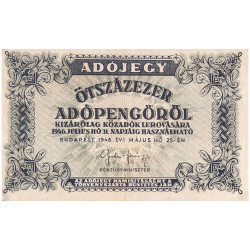 500000 Adópengö Hongrie 1946