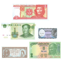 Lot de 5 billets  du Monde