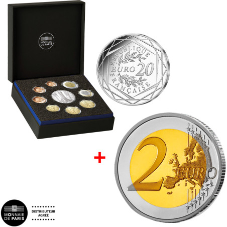 Coffret France BE 2026 - 50 ans du Concorde + la 2 Euro France BE 2026 colorisée Marine nationale OFFERTE (2)