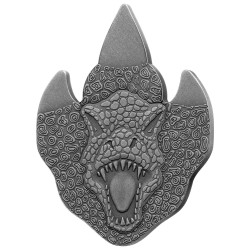 2 Cedis Argent 2026 - Pièce de forme - Trace de T-Rex