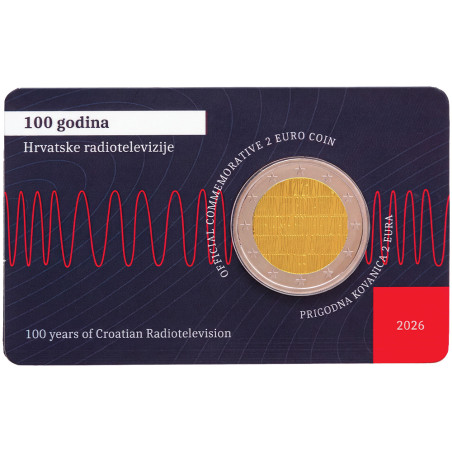 2 Euro Croatie BU 2026 - 100 ans de la radiodiffusion  et de la télévision croates (2)