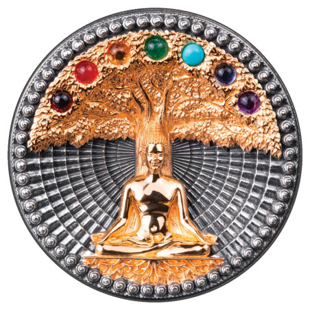 5 Dollars Argent 2026 dorée Bouddha - Arbre de vie