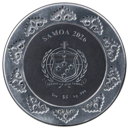 5 Dollars Argent 2026 dorée Bouddha - Arbre de vie (6)