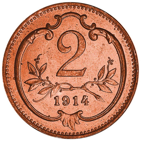 2 Heller Bronze Autriche 1914 - François-Joseph Ier (2)