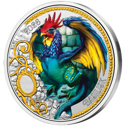 3 Euro Autriche BU 2026 colorisée et luminescente - Créatures mythiques : le basilic