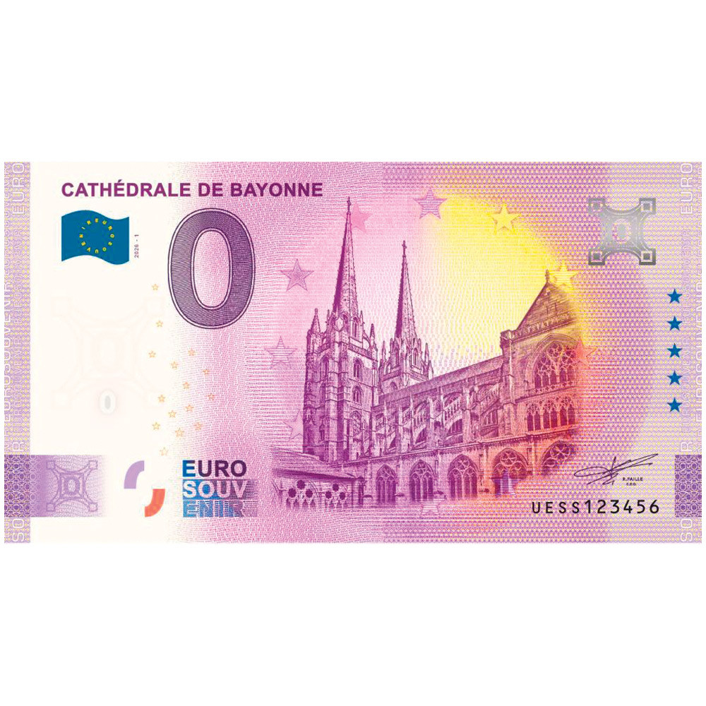 Billet Souvenir 0 Euro - Cathédrale de Bayonne