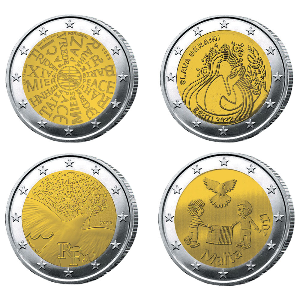 Lot 4 x 2 Euro Paix