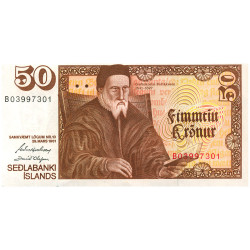 50 Couronnes Islande 1961 - Guobrandur Porlaksson