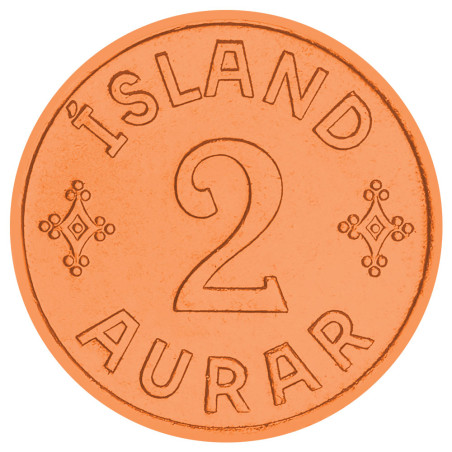 2 Aurar Islande 1942 - Monogramme couronné Christian X (2)
