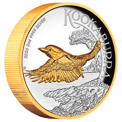 2 Dollars Argent Australie  BE 2026 dorée - Kookaburra Haut-relief