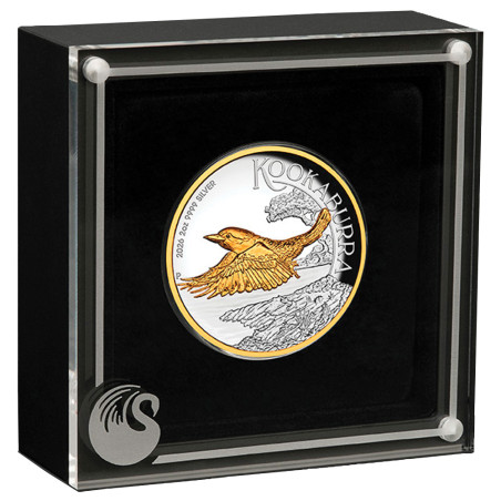 2 Dollars Argent Australie  BE 2026 dorée - Kookaburra Haut-relief (2)