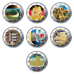 Lot 7 x 2 Euro 2025 colorisées