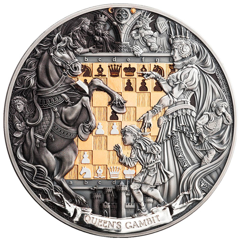 7 Dollars Argent 2026 - Le gambit de la reine Haut-relief