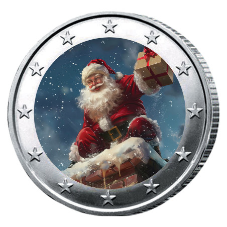 2 Euro Noël 2025 colorisée