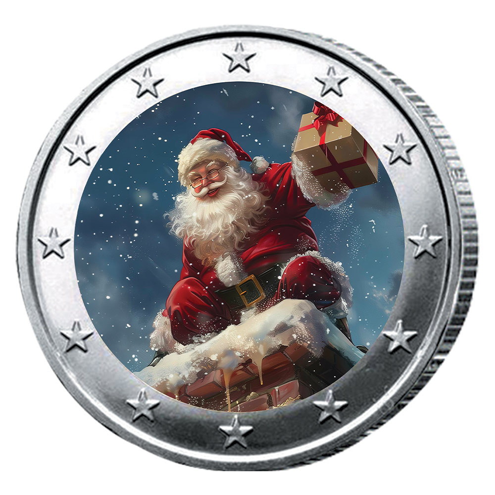 2 Euro Noël 2025 colorisée