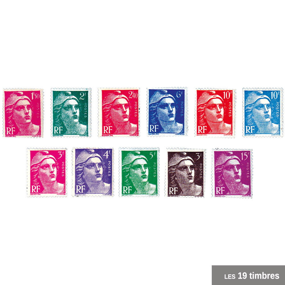 19 timbres Paris sous l’Occupation