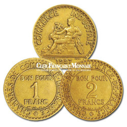 L'ensemble 1 Franc + 2 Francs Bronze - Chambre de commerce - France