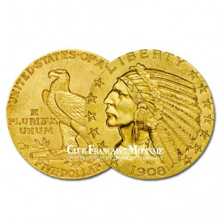 5$ Or USA Tête d’Indien