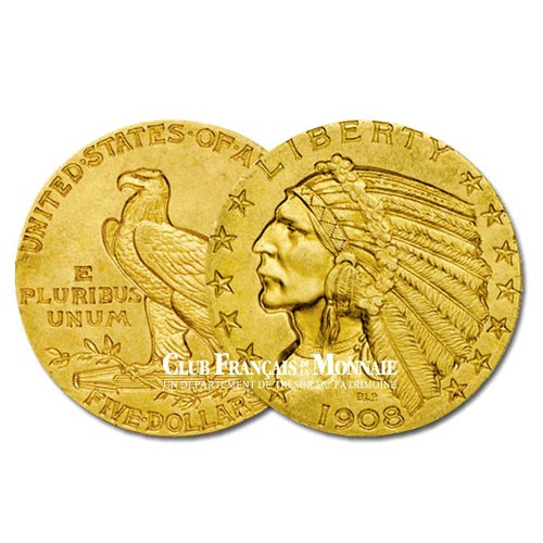 5 Dollars Or Tête d’Indien USA