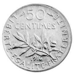 50 Centimes Argent Semeuse - France 1897 - 1920
