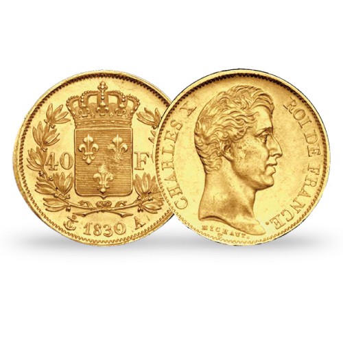 Les 4 pièces de 40 Francs Or Francs Charles X